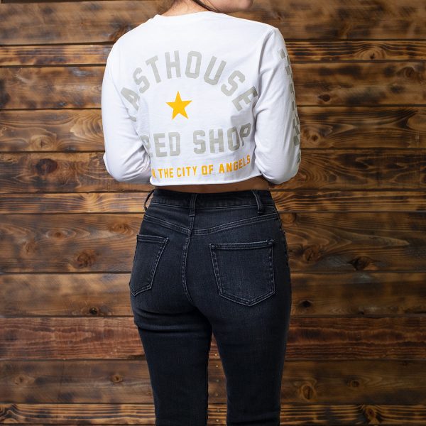Star LS Women s Crop Tee - White on Sale - Image 2