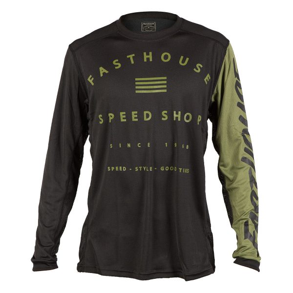 Fastline Speed Shop MTB Jersey - Olive Online Sale
