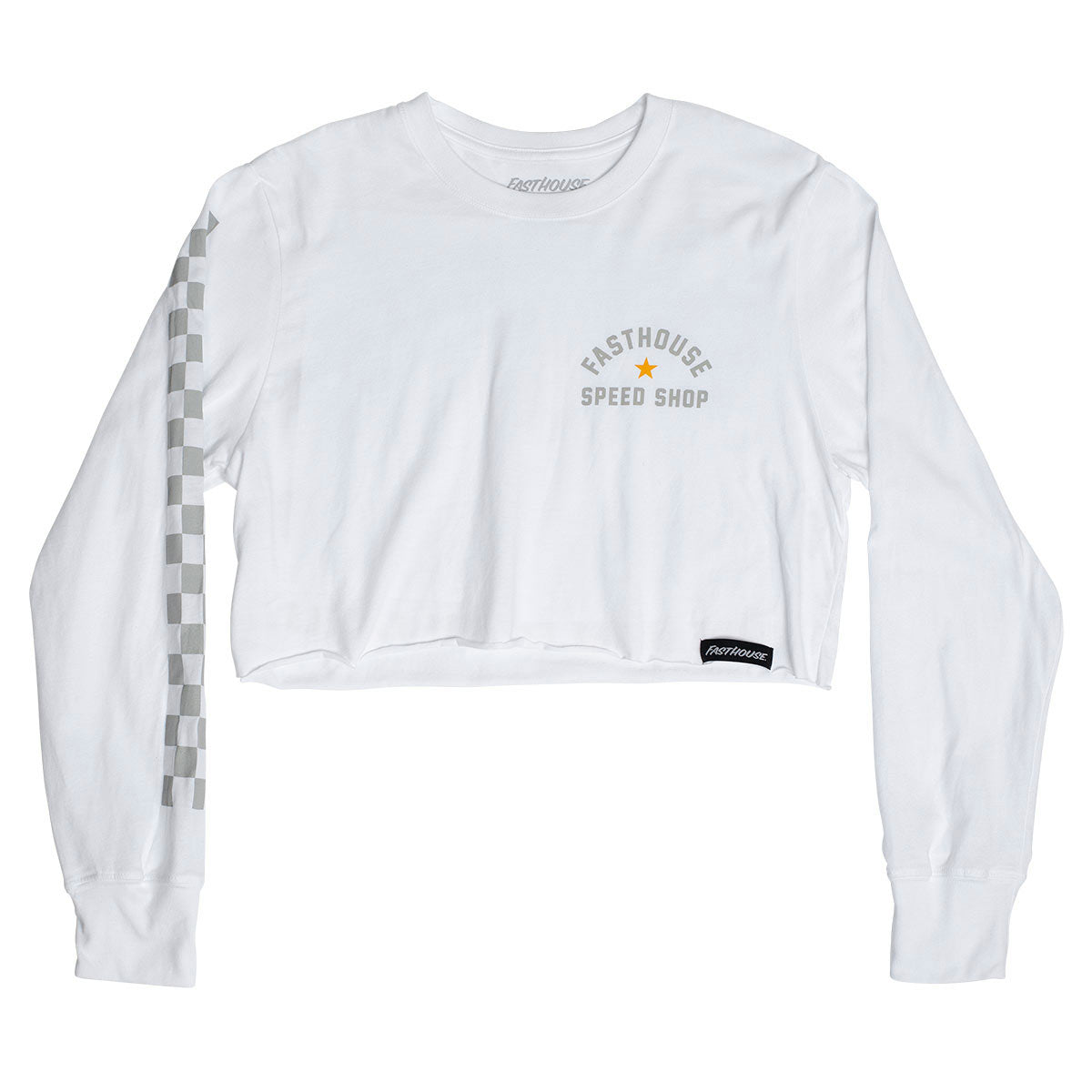 Star LS Women s Crop Tee – White on Sale