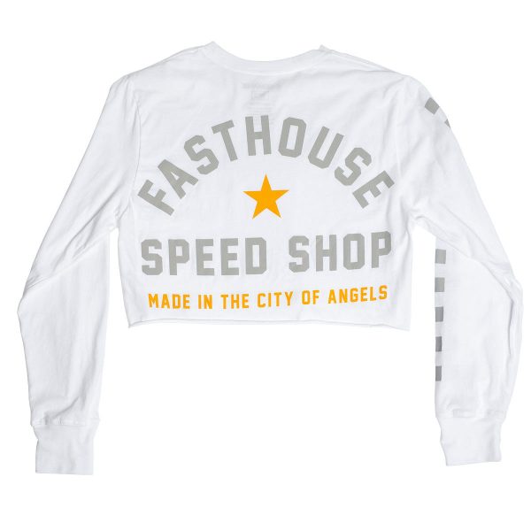 Star LS Women s Crop Tee - White on Sale - Image 3